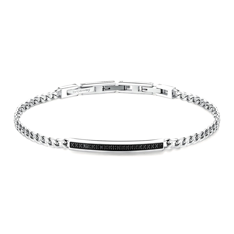 Bracciale Uomo Brosway Ink BIK117 in Acciaio Colore Silver e Swarosvki Nero Bracciale Uomo Brosway Ink BIK117 in Acciaio Colore Silver e Swarosvki Nero