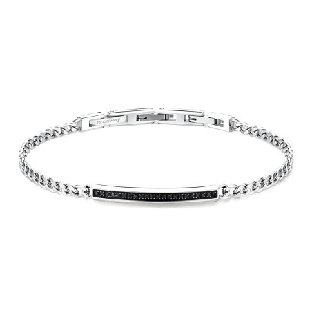 Bracciale Uomo Brosway Ink BIK117 in Acciaio Colore Silver e Swarosvki Nero