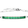 Bracciale Donna Marlù 33BR0023-V Vision Catena in Acciaio Silver e Zirconi Verdi