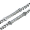 Bracciale unisex Marlù 33BR0037 cuban e snake piatta centrale con trama puntinata