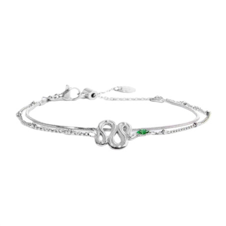 Bracciale Donna Marlù 33BR0026-V Vision Catena Grumetta in Acciaio Silver con Centrale Serpente