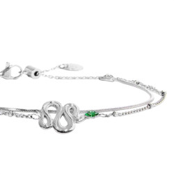 Bracciale Donna Marlù 33BR0026-V Vision Catena Grumetta in Acciaio Silver con Centrale Serpente