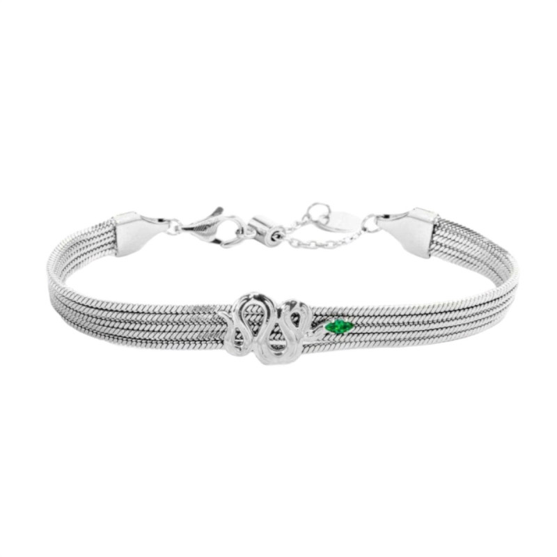 Bracciale Donna Marlù 33BR0028-V Vision Catena Multifilo in Acciaio Silver Centrale Serpente Bracciale Donna Marlù 33BR0028-V Vision Catena Multifilo in Acciaio Silver Centrale Serpente