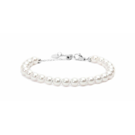 Bracciale Donna Marlu Gioielli Acciaio Marlu 30br0004-w con Perle Bianche