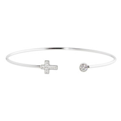 Bracciale Donna Marlù 18BR076 Rigido in Acciaio Silver Croce