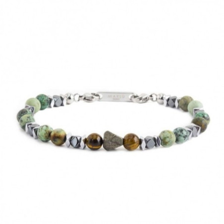 Bracciale Uomo Marlù 13BR111 Namastè Sfere Ematite Turchese Africa