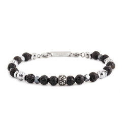 Bracciale Uomo Marlù 13BR112 Namastè Sfere Pietra Lavica