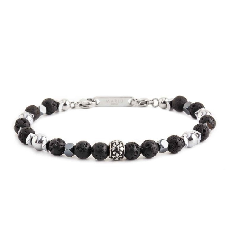 Bracciale Marlù Uomo 13BR112 Namasté Pietra Lavica ed Ematite | Bracciali Marlù