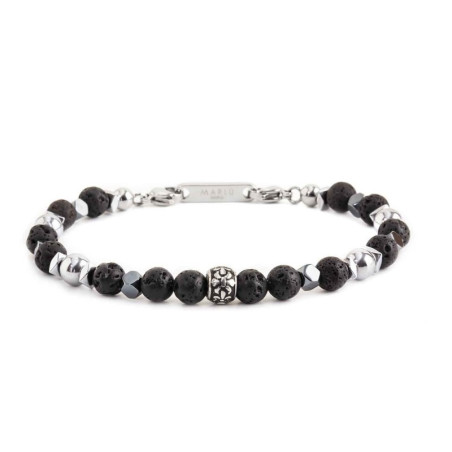 Bracciale Uomo Marlù 13BR112 Namastè Sfere Pietra Lavica