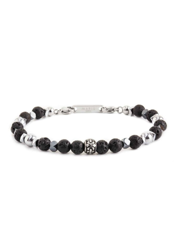 Bracciale Uomo Marlù 13BR112 Namastè Sfere Pietra Lavica