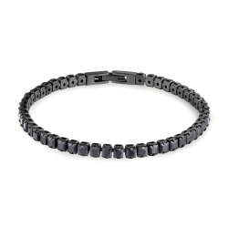 Bracciale Uomo Tennis Brosway Avantgarde BVD21 in Acciaio Nero e Zirconi
