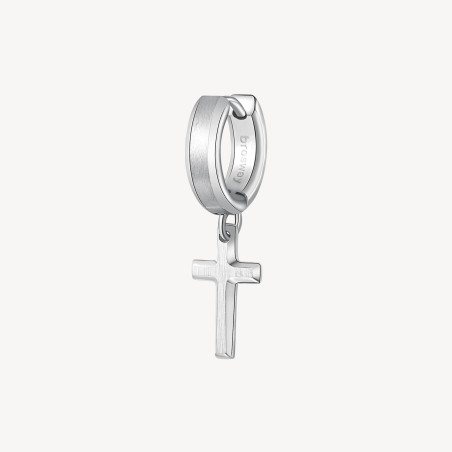 Mono Orecchino Uomo Brosway Ink BIK27 in Acciaio Silver con Croce