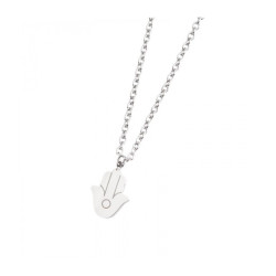 Collana Donna Marlù Mano di Fatima Time To 18CN034 in Acciaio Colore Argento