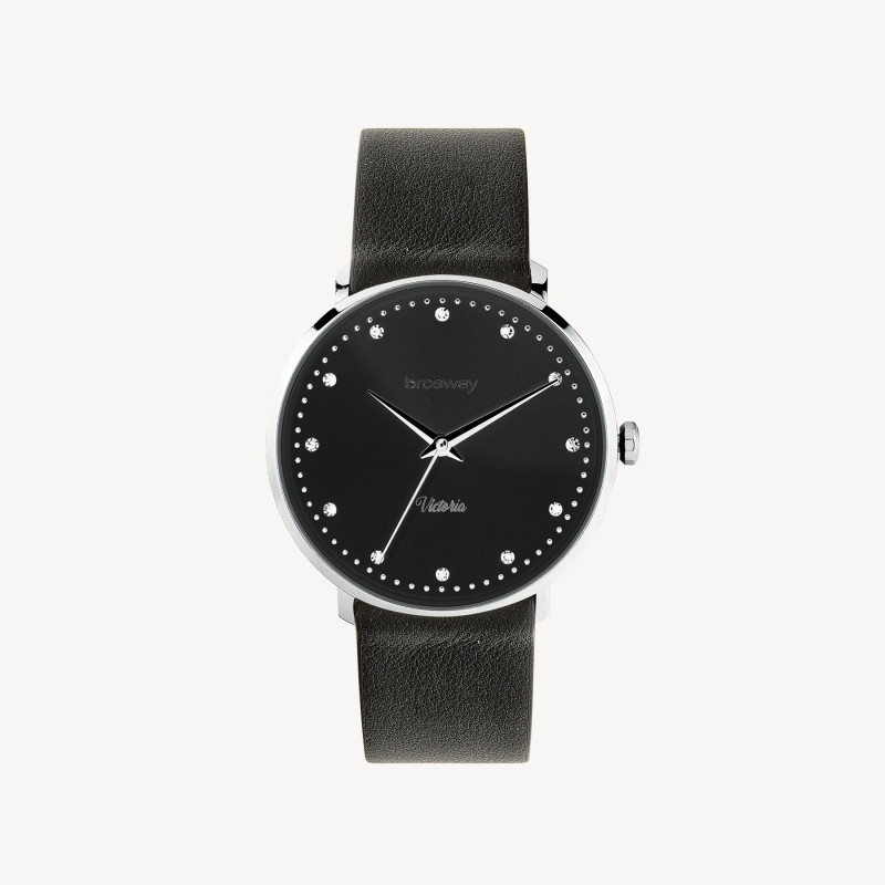 Orologio Solo Tempo Donna Victoria WVI27 Cinturino in Pelle Nero Orologio Solo Tempo Donna Victoria WVI27 Cinturino in Pelle Nero