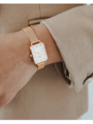 Orologio Solo Tempo Donna Daniel Wellington DW00100431 Quadro Acciaio Oro Rosa