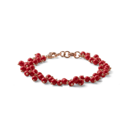 Collana Donna Maria Cristina Sterling G4104 Enjoy Corallo Rosso e Argento Rosa