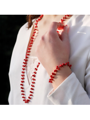 Collana Donna Maria Cristina Sterling G4104 Enjoy Corallo Rosso e Argento Rosa