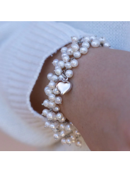 Bracciale Donna Maria Cristina Sterling G4133 Enjoy Argento Rosa e Perle Barocche Bianche