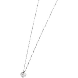 Collana Donna Marlù Time To 18CN039 con Cuore Pendente in Acciaio Silver