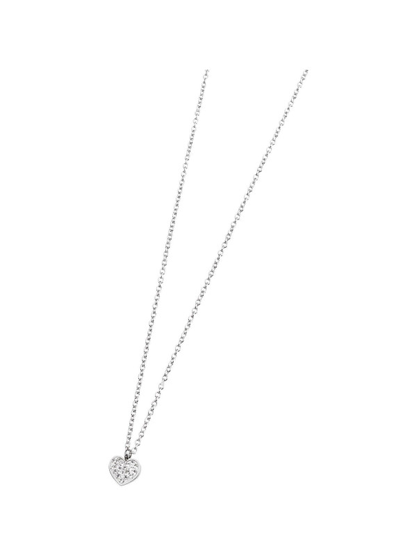 Collana Donna Marlù Time To 18CN039 con Cuore Pendente in Acciaio Silver