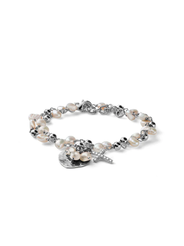 Bracciale Donna Maria Cristina Sterling Due Giri Dreams Argento e Perle Bianche