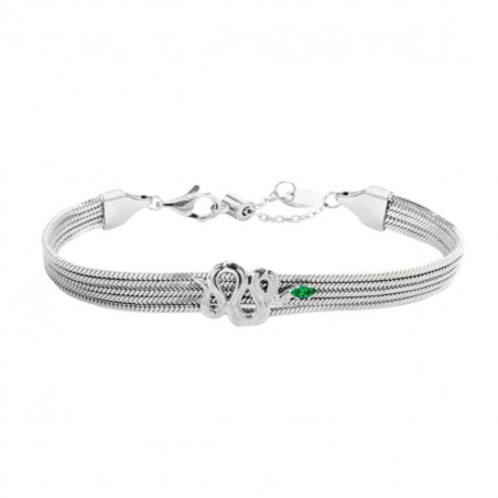 Bracciale Donna Marlù 33BR0028-V Vision Catena Multifilo in Acciaio Silver Centrale Serpente