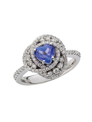 Anello Donna Polello Centrika G3282BTAN in Oro Bianco, Diamanti, Pietra Colorata
