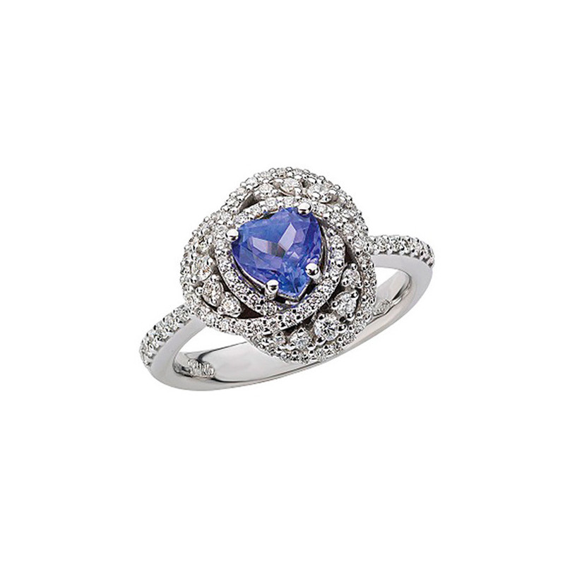 Anello Donna Polello Centrika G3282BTAN in Oro Bianco, Diamanti, Pietra Colorata Anello Donna Polello Centrika G3282BTAN in Oro Bianco, Diamanti, Pietra Colorata