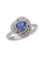 Anello Donna Polello Centrika G3282BTAN in Oro Bianco, Diamanti, Pietra Colorata