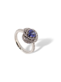 Anello Donna Polello Centrika G3282BTAN in Oro Bianco, Diamanti, Pietra Colorata