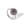 Anello Donna Polello Centrika G3282BTAN in Oro Bianco, Diamanti, Pietra Colorata