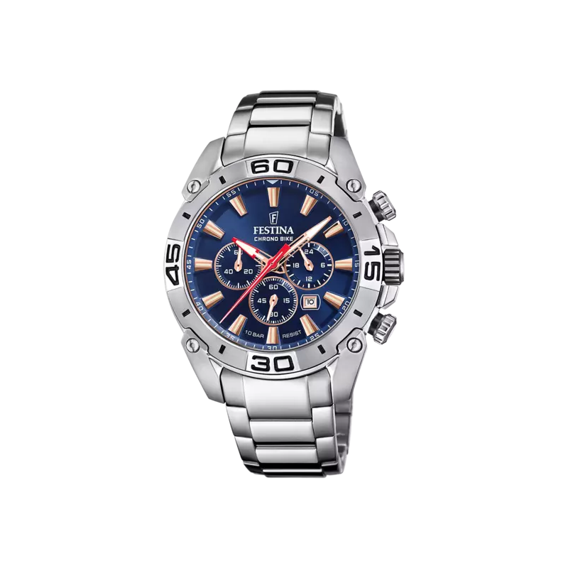 Orologio Cronografo Uomo Festina Bike F20543/4 in Acciaio Silver, Quadrante Blu Orologio Cronografo Uomo Festina Bike F20543/4 in Acciaio Silver, Quadrante Blu