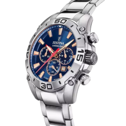 Orologio Cronografo Uomo Festina Bike F20543/4 in Acciaio Silver, Quadrante Blu