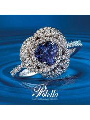 Anello Donna Polello Centrika G3282BTAN in Oro Bianco, Diamanti, Pietra Colorata