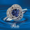 Anello Donna Polello Centrika G3282BTAN in Oro Bianco, Diamanti, Pietra Colorata