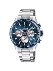 Orologio Cronografo Uomo Festina F20560/2 Timeless in Acciaio Silver e Blu