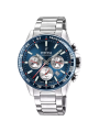 Orologio Cronografo Uomo Festina F20560/2 Timeless in Acciaio Silver e Blu