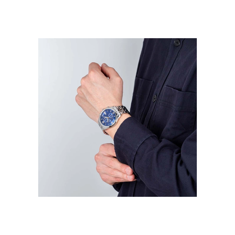 Orologio Cronografo Uomo Festina F6854/6 Timeless in Acciaio Silver e Blu