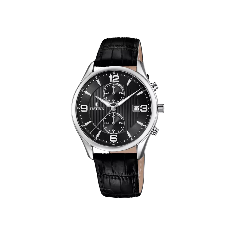 Orologio Cronografo Uomo Festina Chrono Timeless F6855/8 Cinturino Pelle Nero Orologio Cronografo Uomo Festina Chrono Timeless F6855/8 Cinturino Pelle Nero