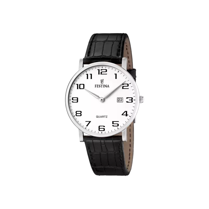 Orologio Uomo Festina Classics F16476/1 Cinturino in Pelle Nero Cassa Acciaio Orologio Uomo Festina Classics F16476/1 Cinturino in Pelle Nero Cassa Acciaio