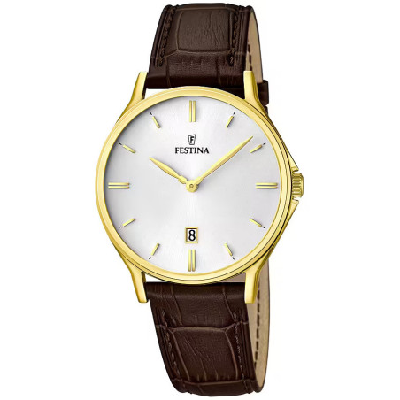 Orologio Solo Tempo Uomo Festina Correa Clasico F16747/1 Cinturino Pelle Marrone