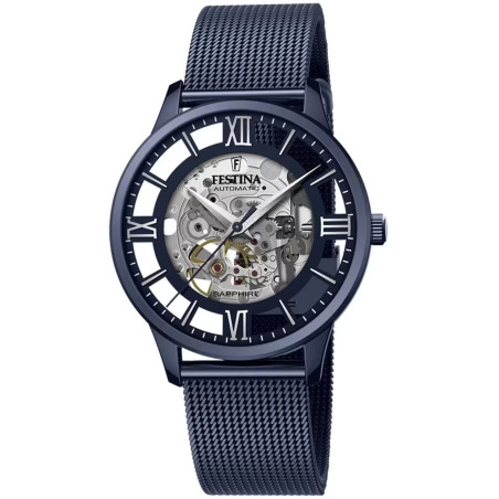 Orologio Uomo Festina Automatico Scheletrico F20574/1 in Acciaio Blu 41mm