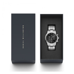 Orologio Cronografo Uomo Iconic Daniel Wellington DW00100645 in Acciaio Nero 42mm