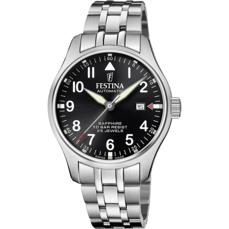 Orologio Uomo Festina F20151/D Automatico in Acciaio Inox Silver Vetro Zaffiro 44mm