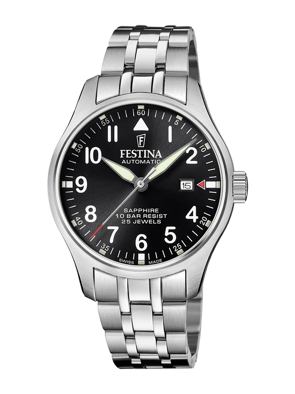 Orologio Uomo Festina F20151/D Automatico in Acciaio Inox Silver Vetro Zaffiro 44mm
