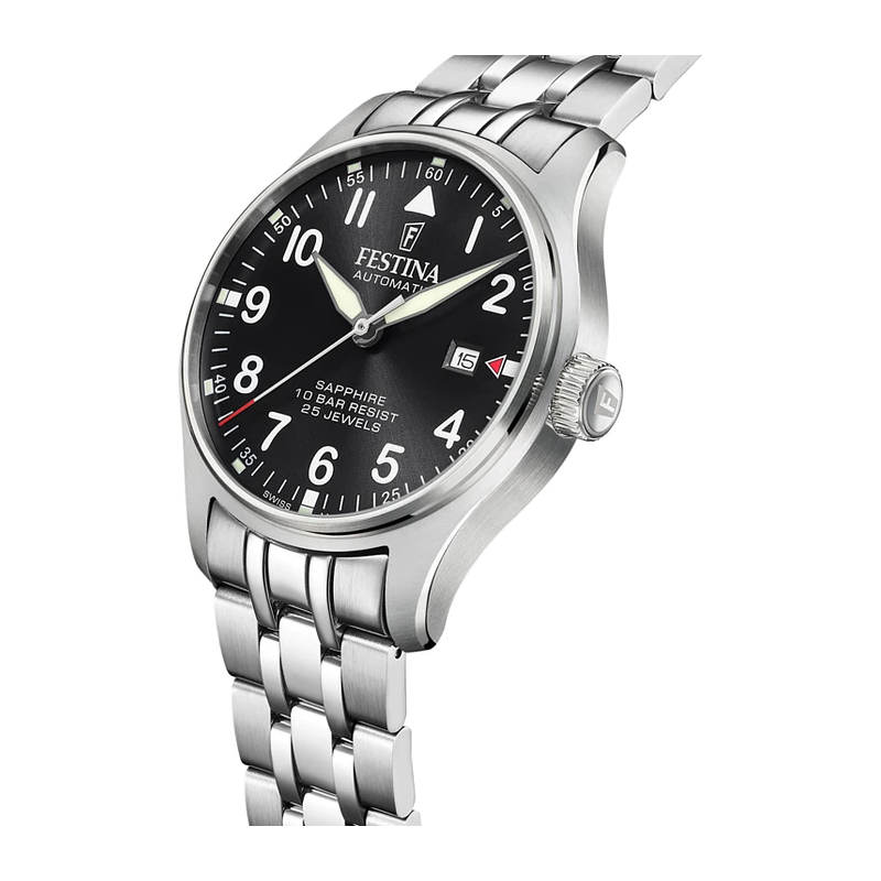 Orologio Uomo Festina F20151/D Automatico in Acciaio Inox Silver Vetro Zaffiro 44mm