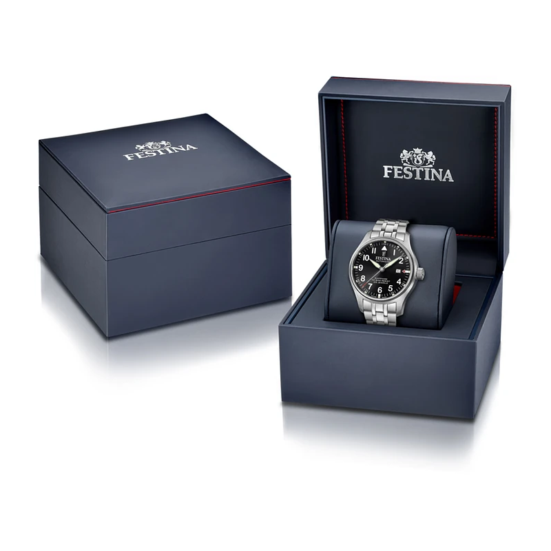 Orologio Uomo Festina F20151/D Automatico in Acciaio Inox Silver Vetro Zaffiro 44mm