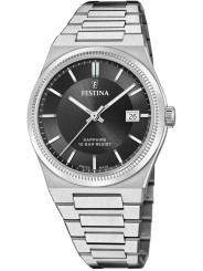 Orologio Solo Tempo Uomo Festina F20034/4 Swiss Made in Acciaio Silver 40mm
