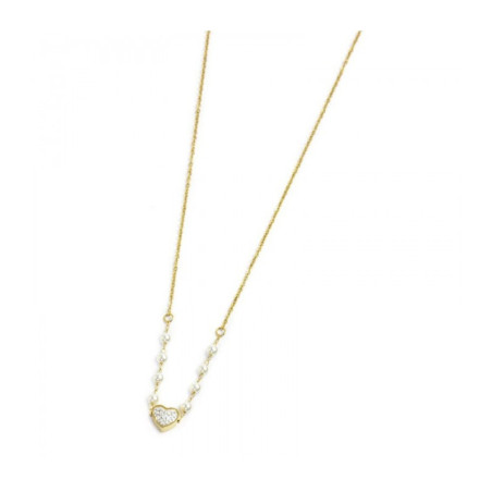 Collana Donna Marlù Nel Mio Cuore 15CN031G-W in Acciaio Oro Cuore con Cristalli