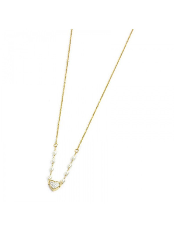 Collana Donna Marlù Nel Mio Cuore 15CN031G-W in Acciaio Oro Cuore con Cristalli
